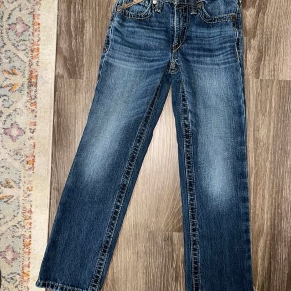 Ariat B5 Slim Boys Jeans Size 10 Blue Denim Adjustable Waistband Pants